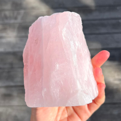 Rose Quartz Large Raw Base-Cut Crystal - Unconditional Love, Emotional Healing