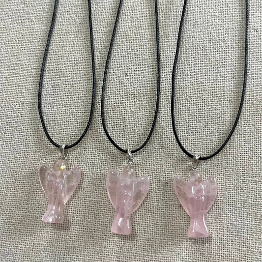 Angel Pendant - Rose Quartz