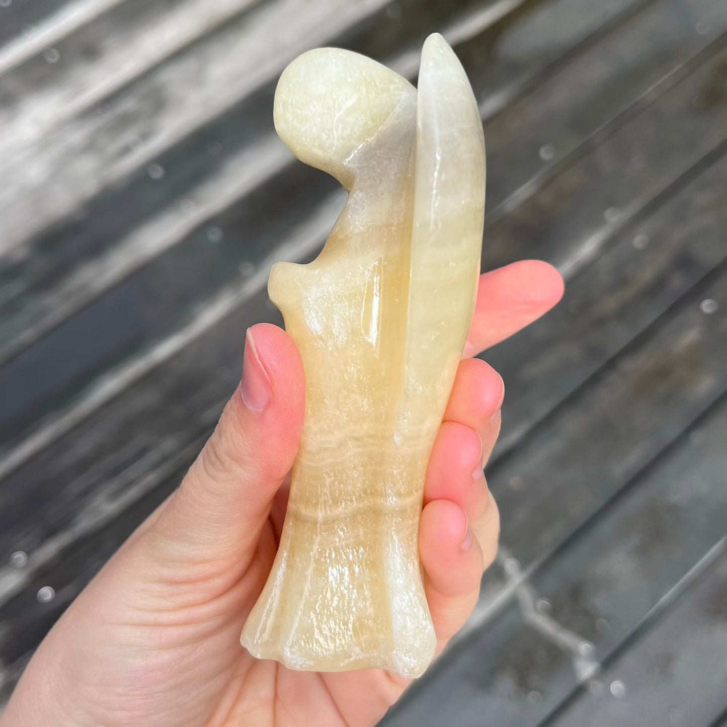 Yellow Calcite Medium Angel Crystal - Confidence, Positivity, Guidance