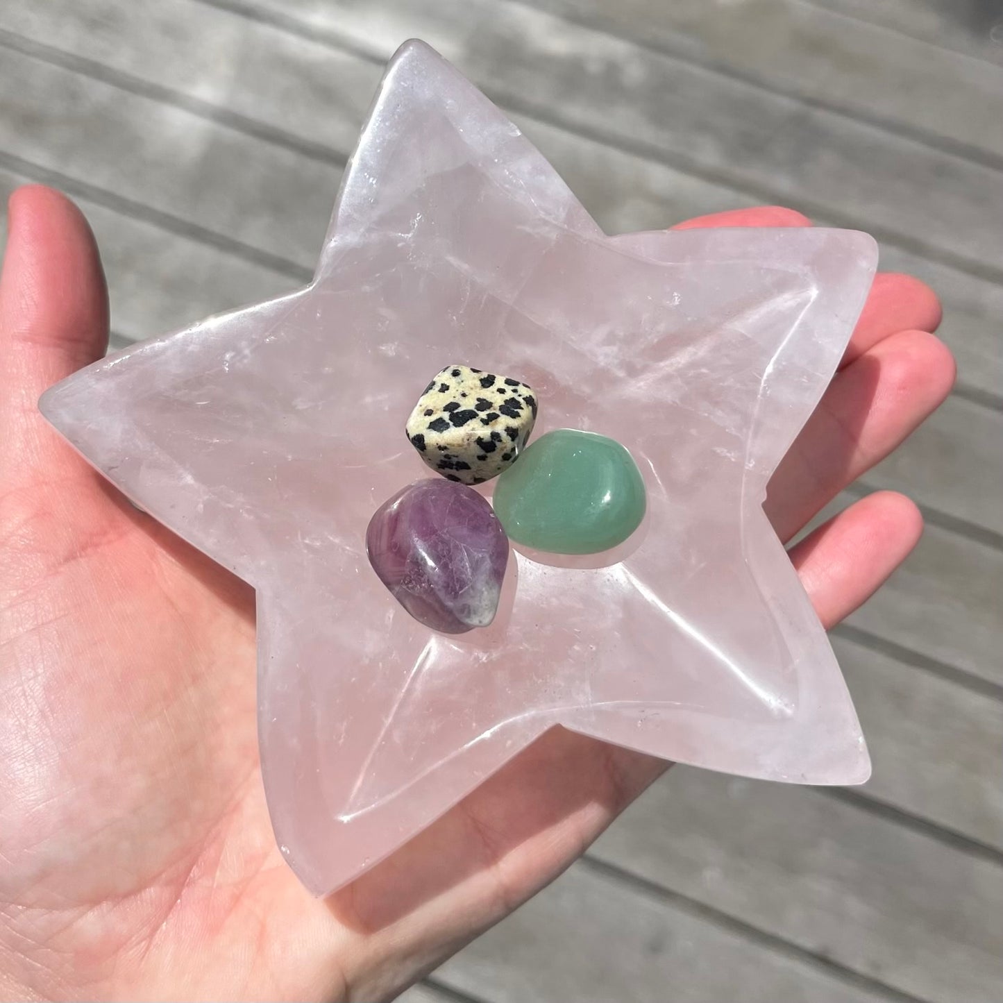 Rose Quartz Large Star Crystal Dish - Unconditional Love, Emotional Healing