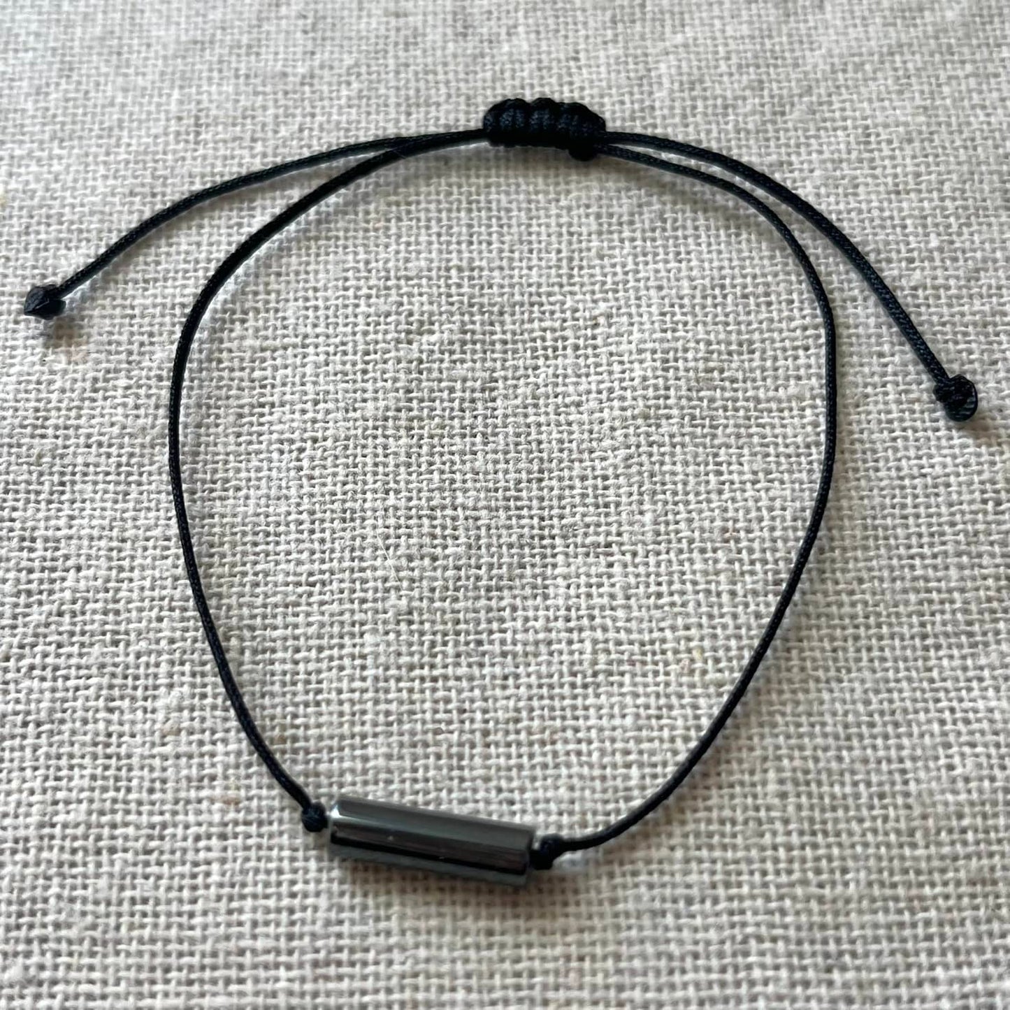 Simple Cord Bracelet - Black Hematite