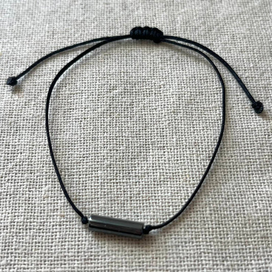 Simple Cord Bracelet - Black Hematite