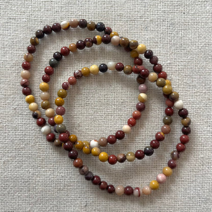 Mookaite 4mm Beaded Bracelet - Strength