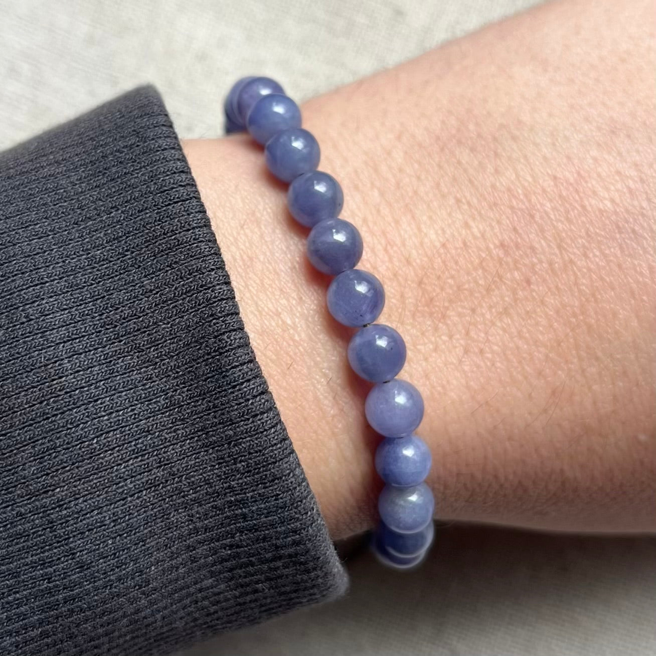Tanzanite 6mm Cord Bracelet - Higher Conciousness