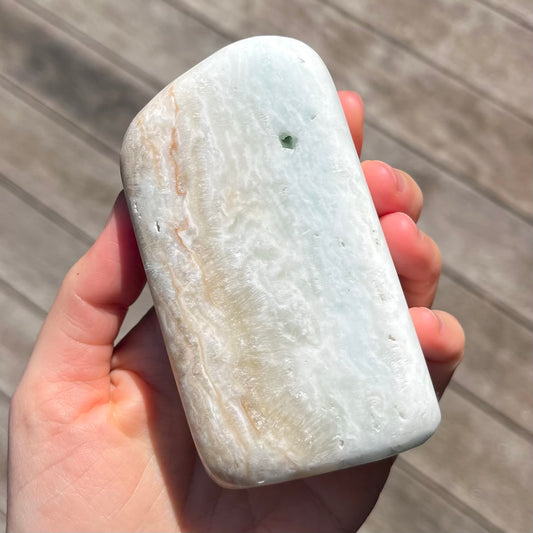 Caribbean Calcite Freeform Crystal - Soothing, Expansive, Calming