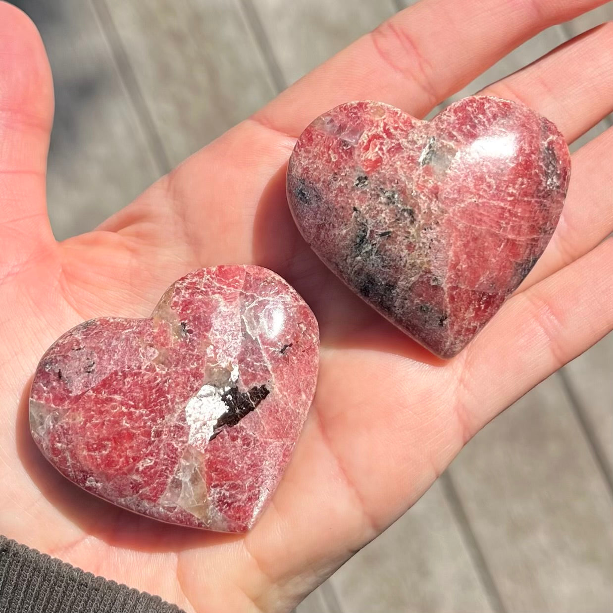 Rhodonite Small Heart Crystal - Compassion, Balance, Love