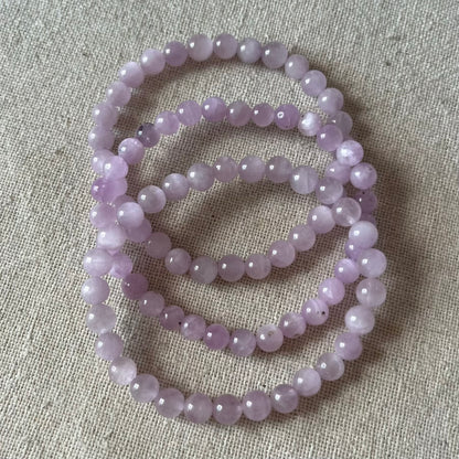 Kunzite 6mm Beaded Bracelet - Emotional Healing