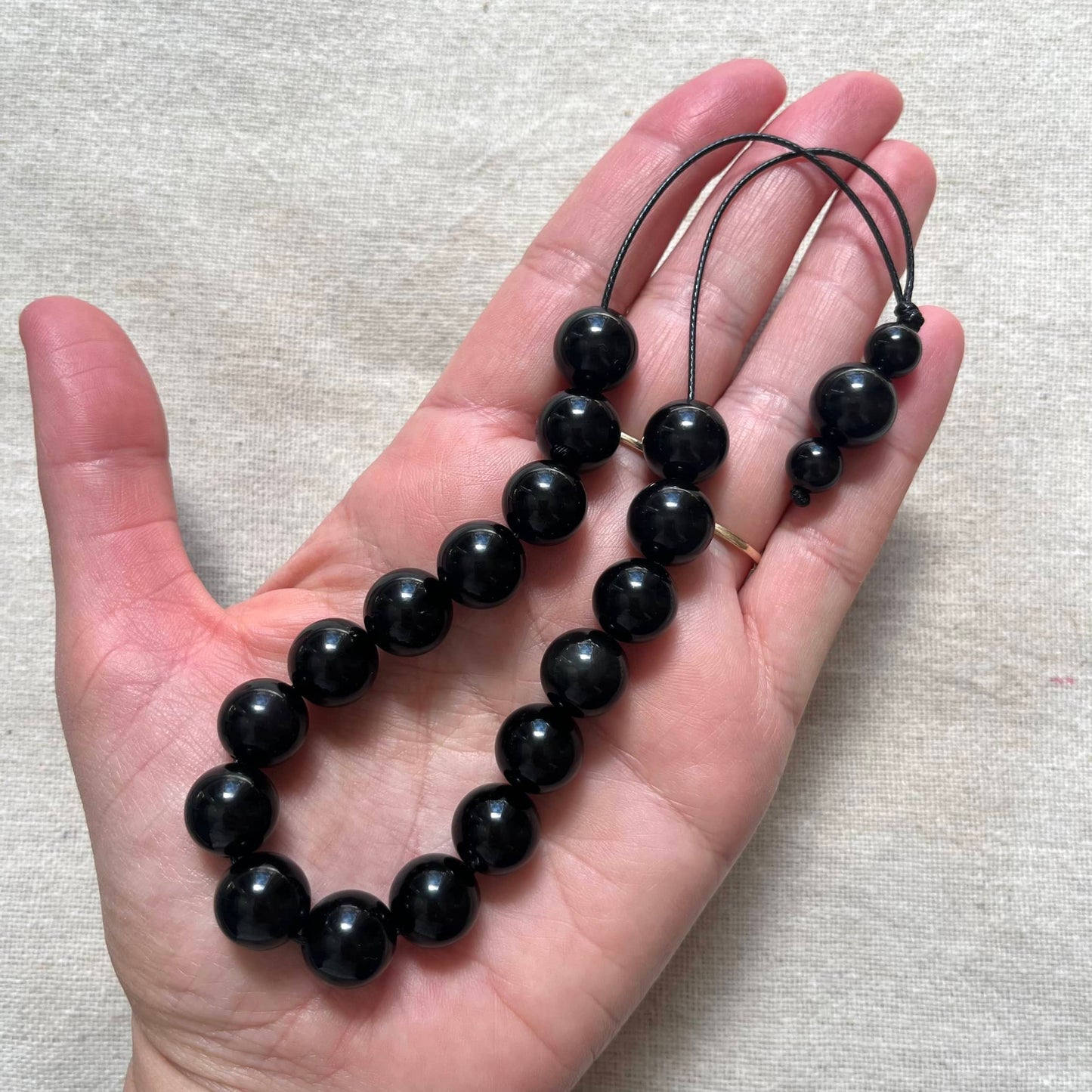 Komboloi Worry Beads - Obsidian