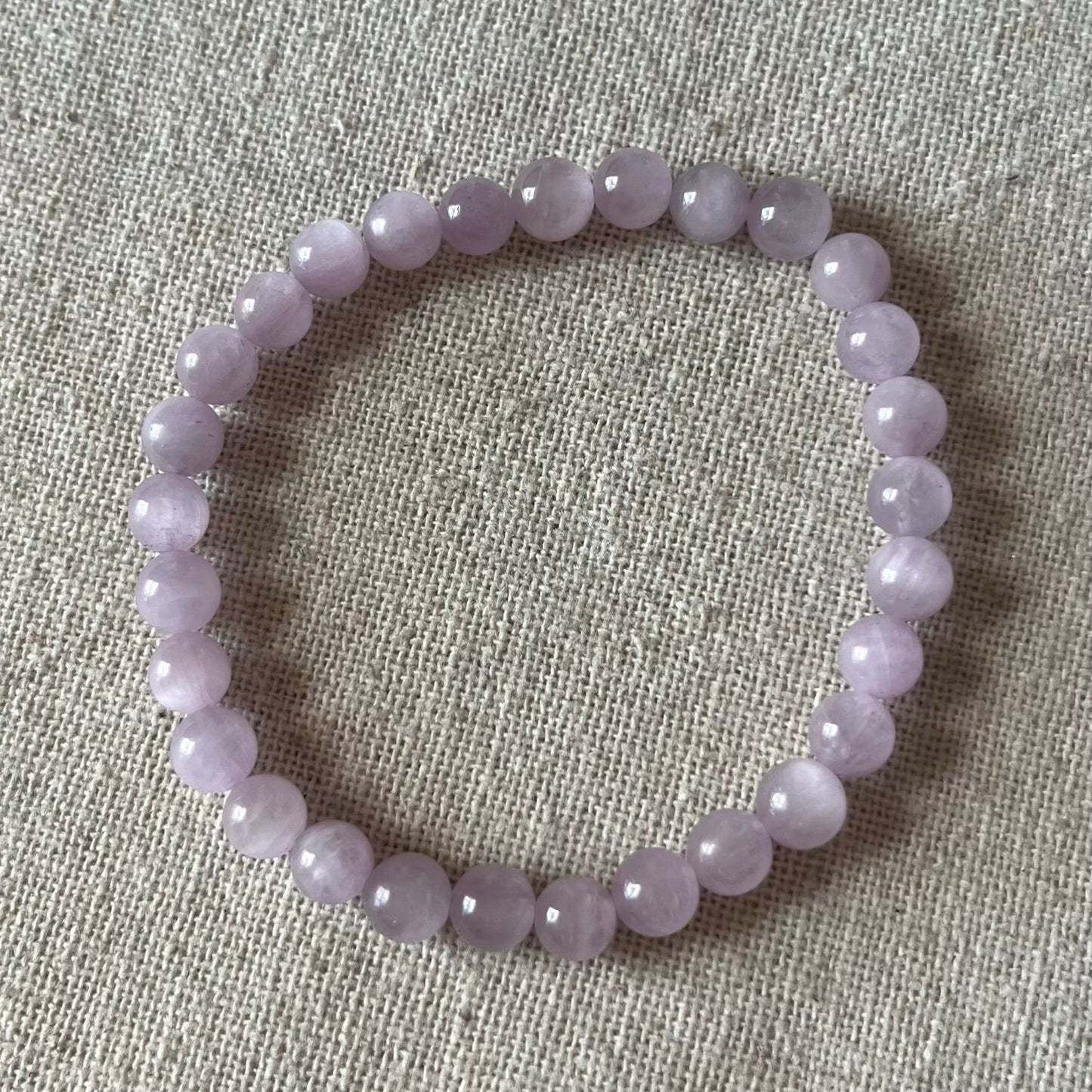 Kunzite 6mm Beaded Bracelet - Emotional Healing