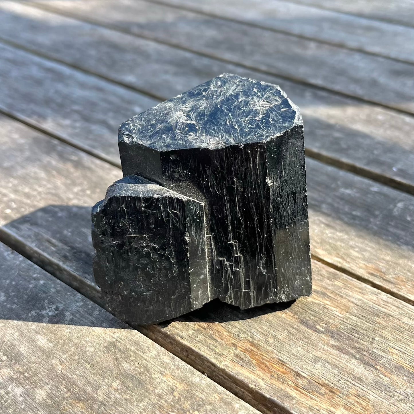 Black Tourmaline Large Raw Crystal - Protection