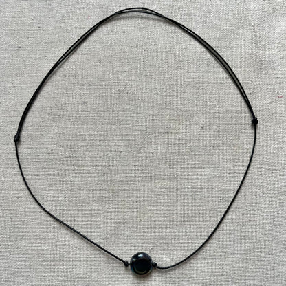 Circle Pendant - Rainbow Hematite