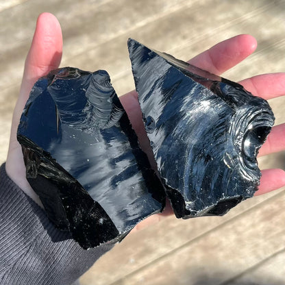 Obsidian Medium Raw Crystal - Protection, Grounding, Power