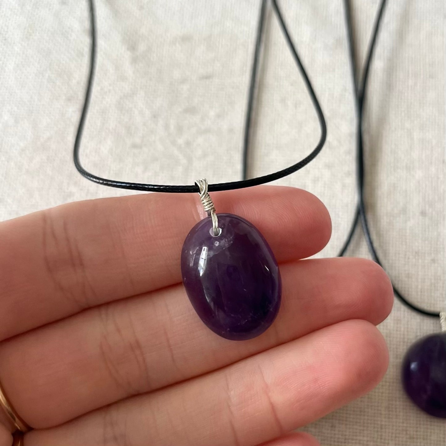 Amethyst Cabochon Pendant - ONE OF A KIND