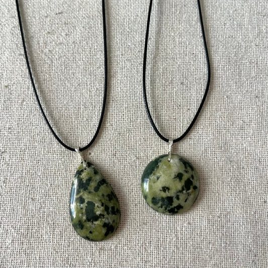 Serpentine Cabochon Pendant - ONE OF A KIND