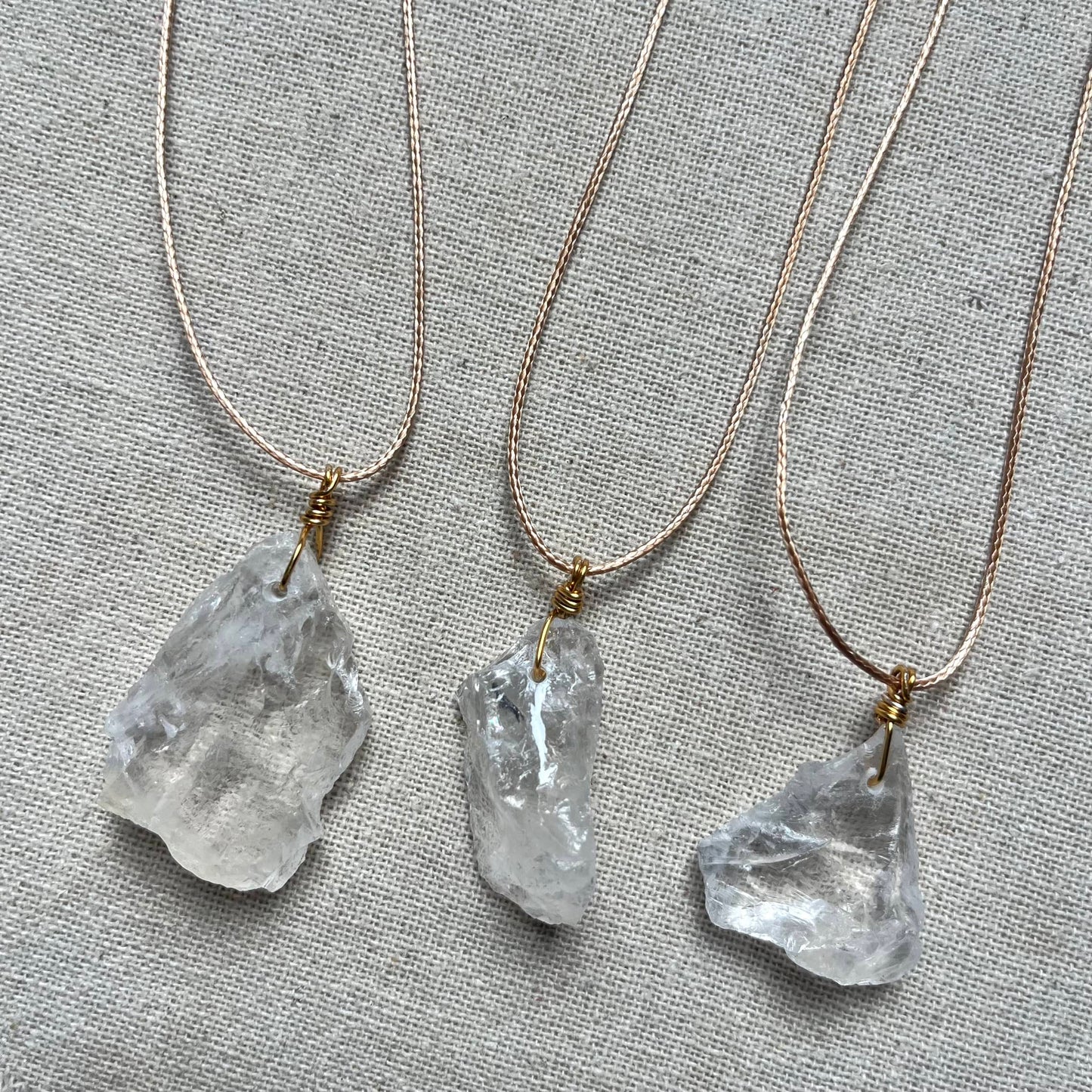 Clear Quartz Large Raw Pendant