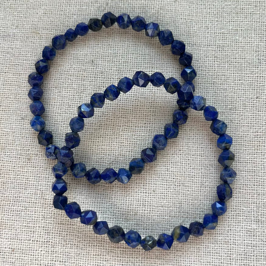 Lapis Lazuli 6mm Facet Beaded Bracelet - Inner Truth