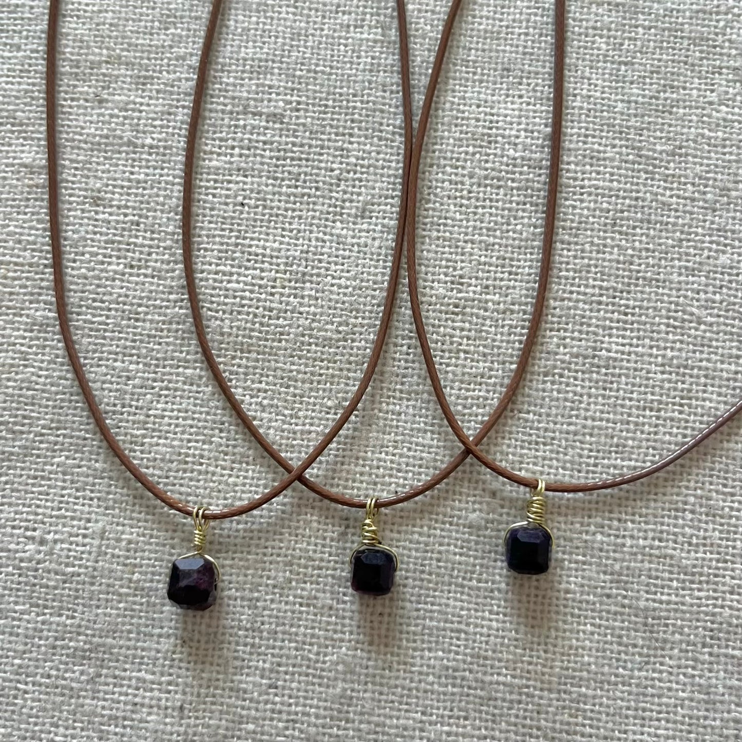 Mini Geo Pendant - Purple Tiger Eye
