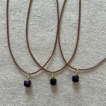 Mini Geo Pendant - Purple Tiger Eye