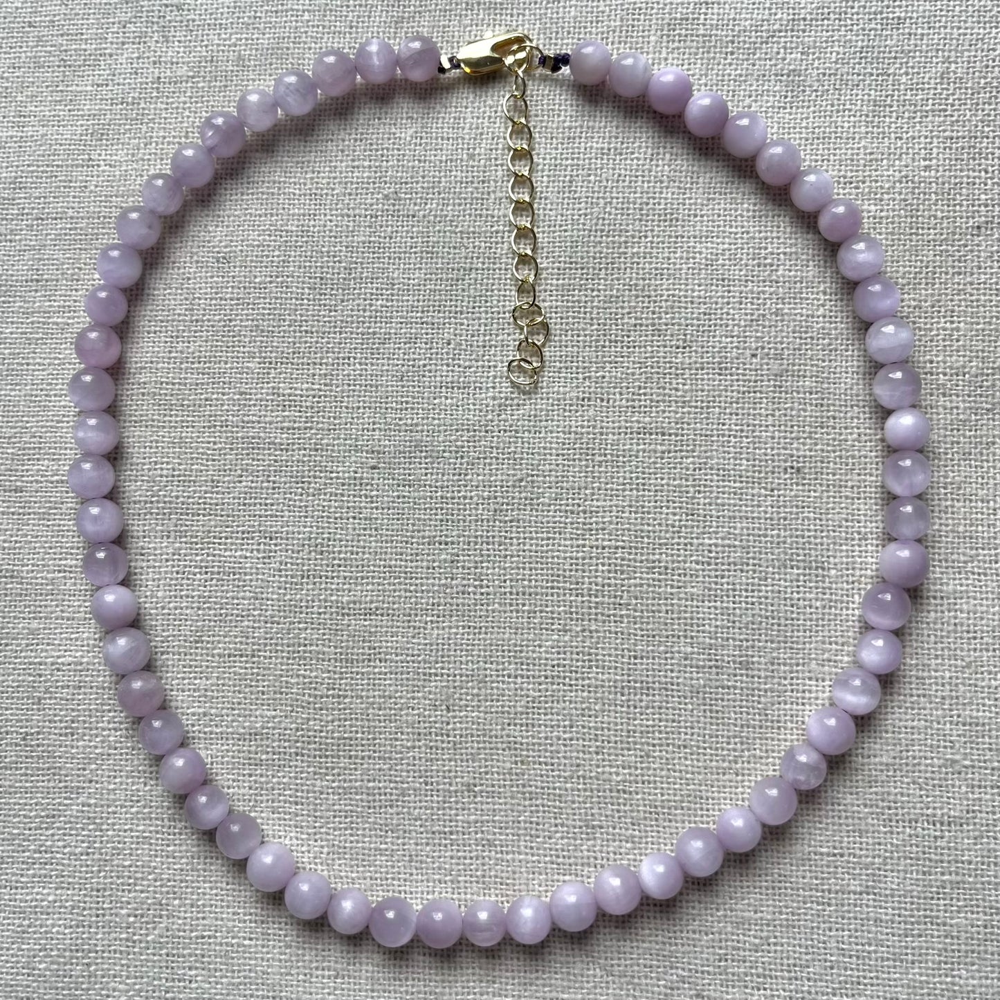 Kunzite 6mm Beaded Necklace - Emotional Healing