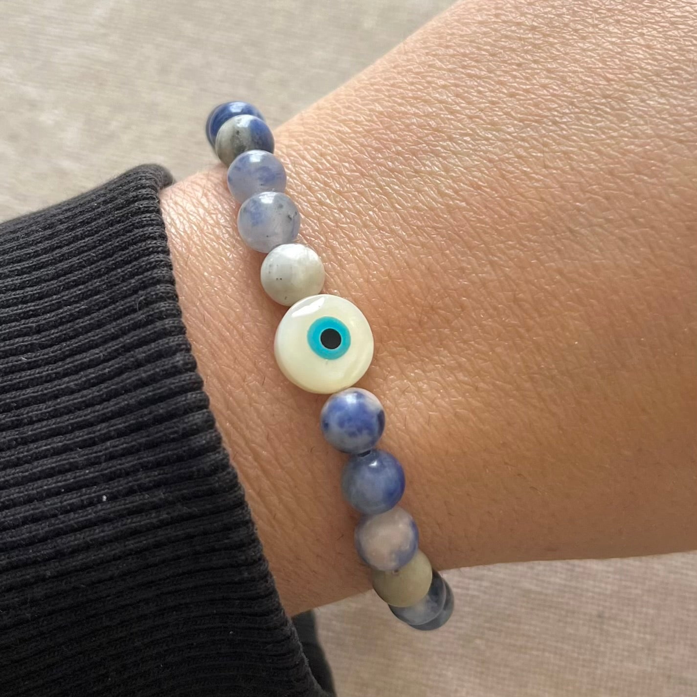 Aegean Evil Eye Protection Bracelet - Sodalite