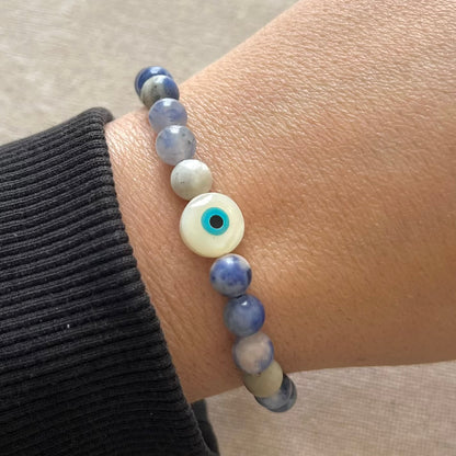 Aegean Evil Eye Protection Bracelet - Sodalite