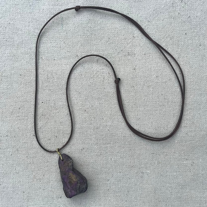 Purperite Raw Pendant - ONE OF A KIND