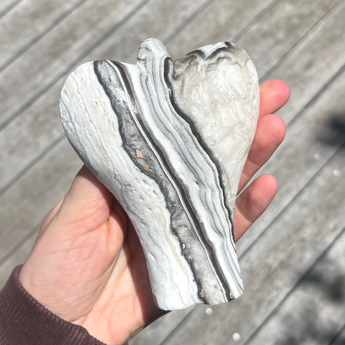 Zebra Aragonite Medium Angel Crystal - Grounding, Harmonising, Supportive