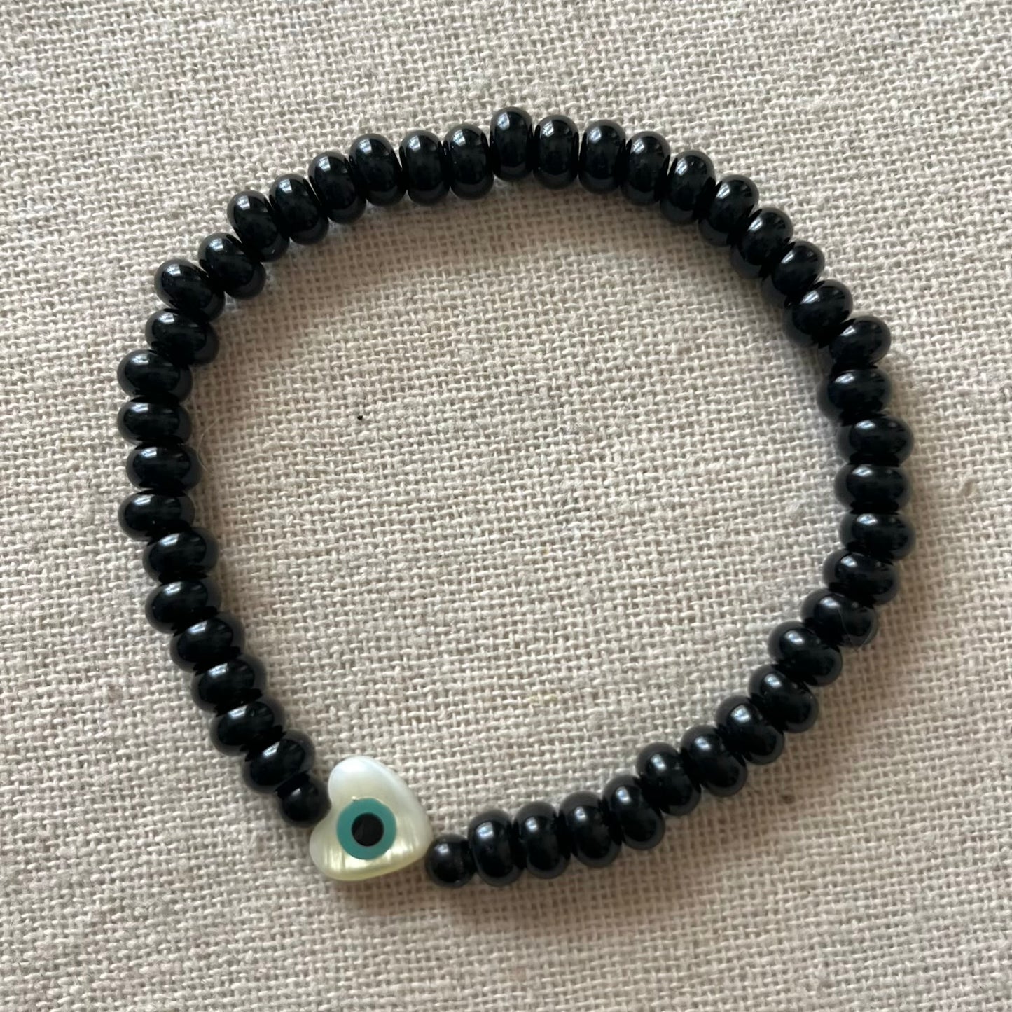 Hera’s Heart Evil Eye Protection Bracelet - Onyx