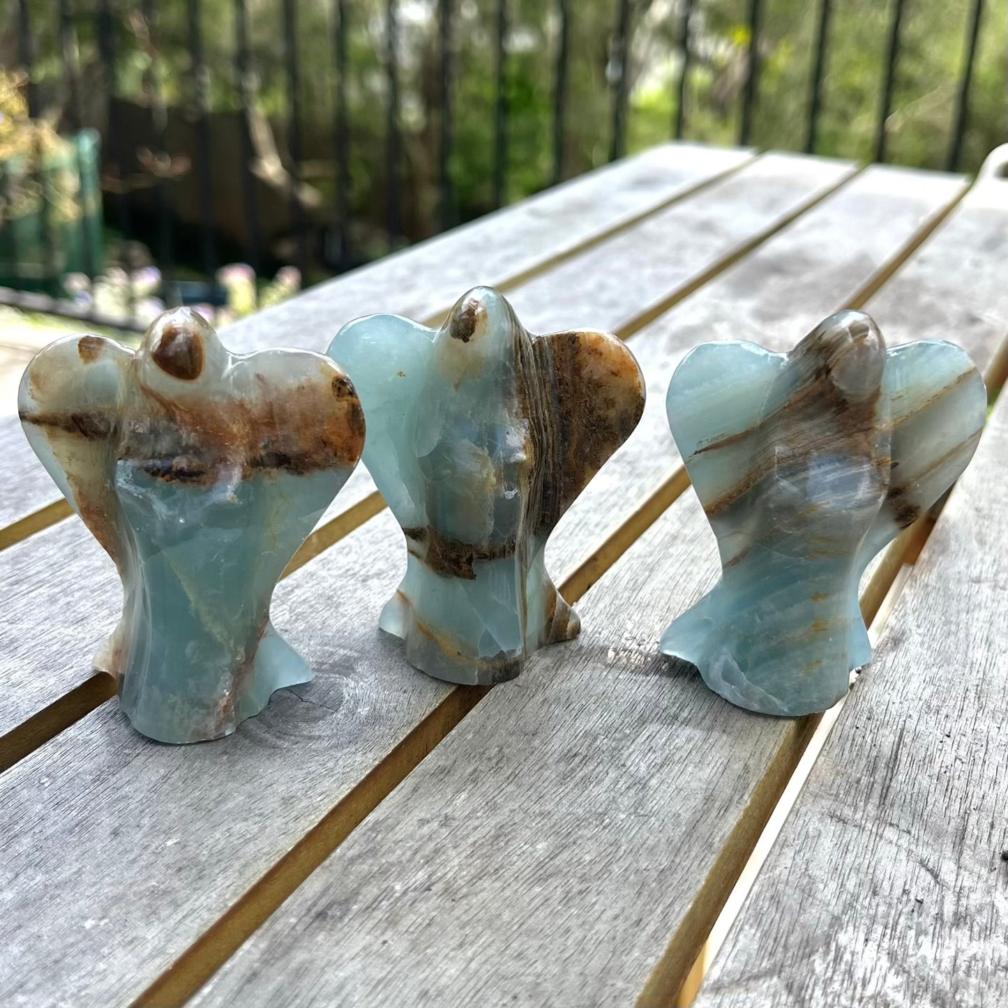 Blue Onyx Medium Angel Crystal - Calm, Peace, Grounding