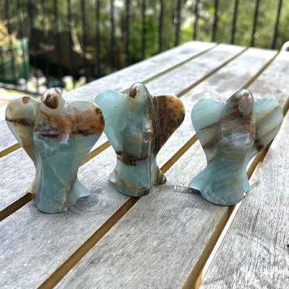 Blue Onyx Medium Angel Crystal - Calm, Peace, Grounding