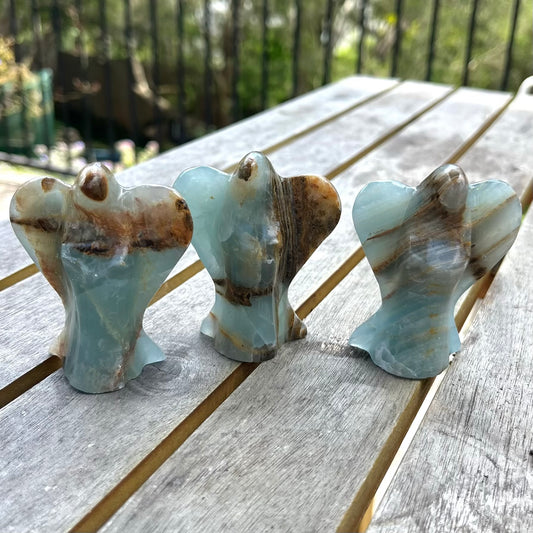 Blue Onyx Medium Angel Crystal - Calm, Peace, Grounding