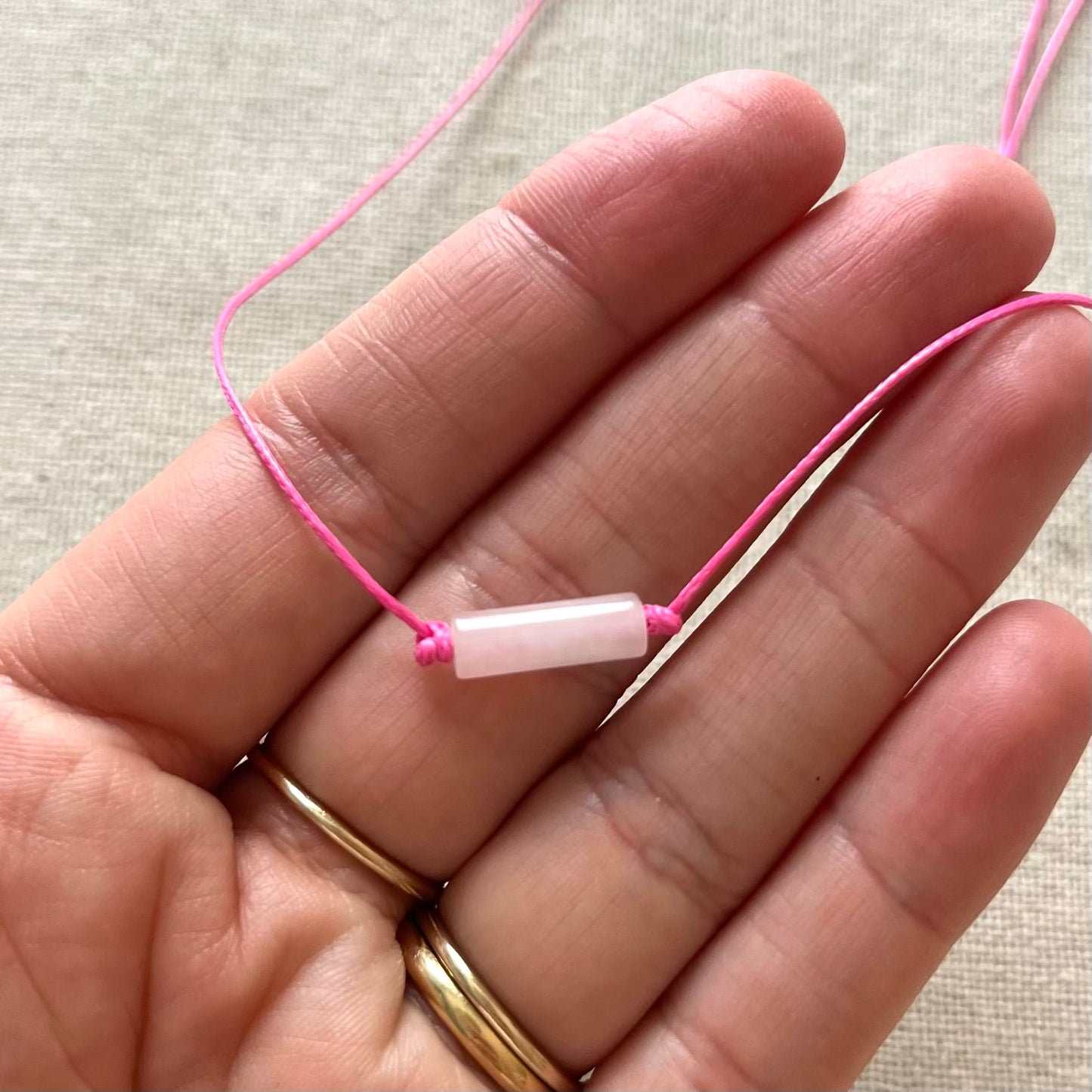Sacred Cord Necklace - Rose Quartz