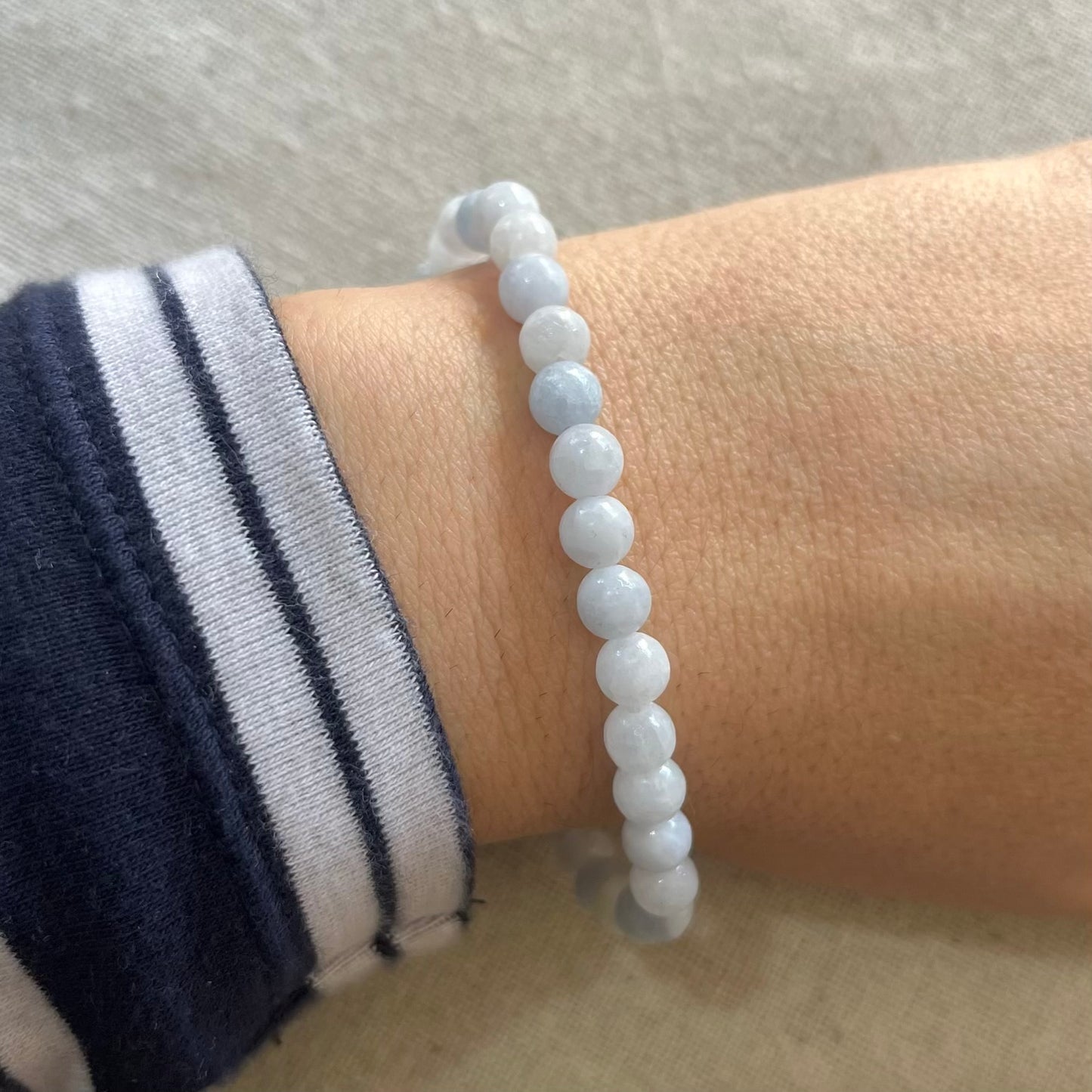 Celestite 6mm Beaded Bracelet - Ethereal