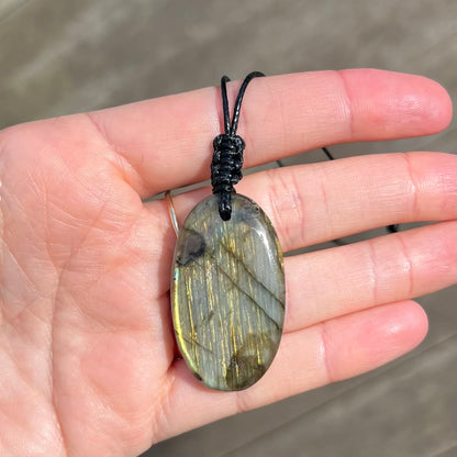 Labradorite Oval Medium Pendant - ONE OF A KIND