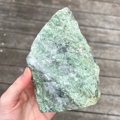 Green Aventurine & Quartz XL Raw Base-cut Crystal - Prosperity, Growth