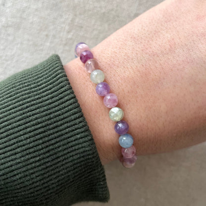 Rainbow Lithium Mica 6mm Beaded Bracelet - Intuition