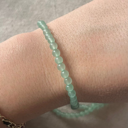 Green Aventurine 4mm Beaded Bracelet - Prosperity