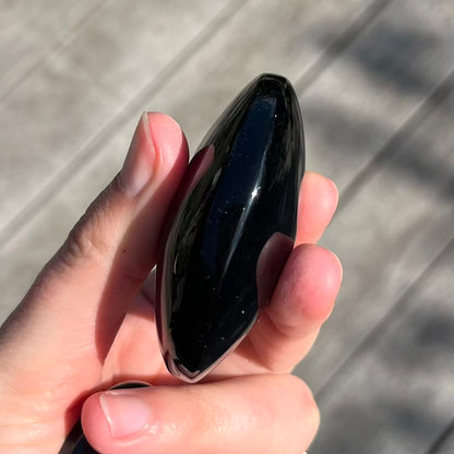Rainbow Obsidian Palm Stone Crystal - Protection, Grounding, Power