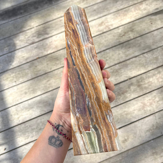 Green Onyx Point Crystal - XL