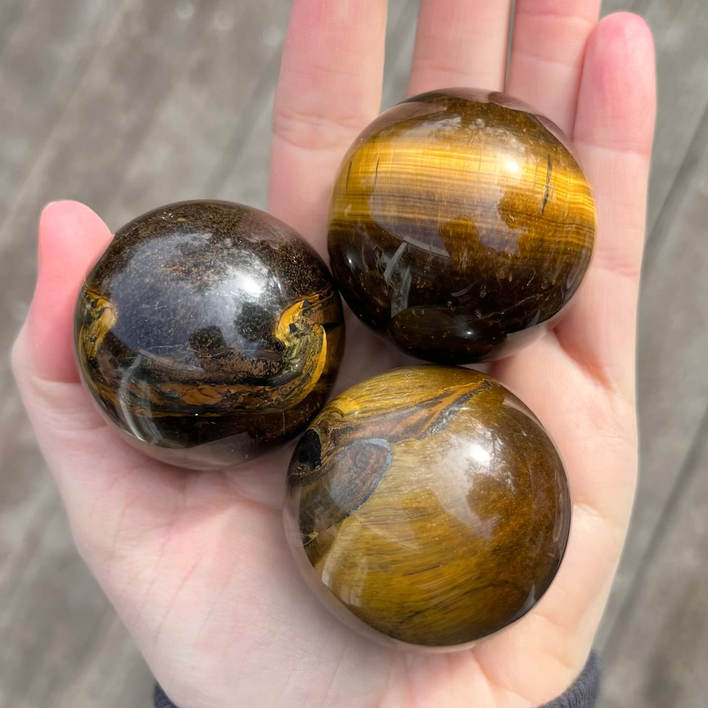 Tiger Eye Small Sphere Crystal - Courage, Confidence