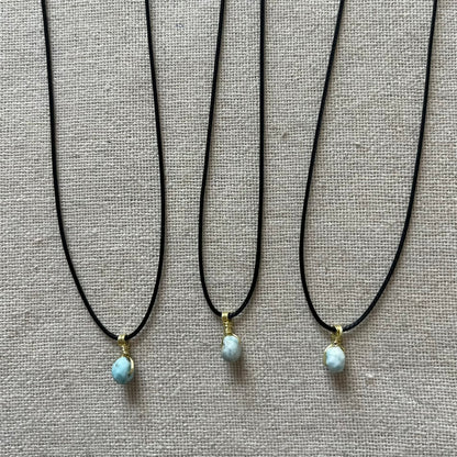 Mini Geo Pendant - Larimar