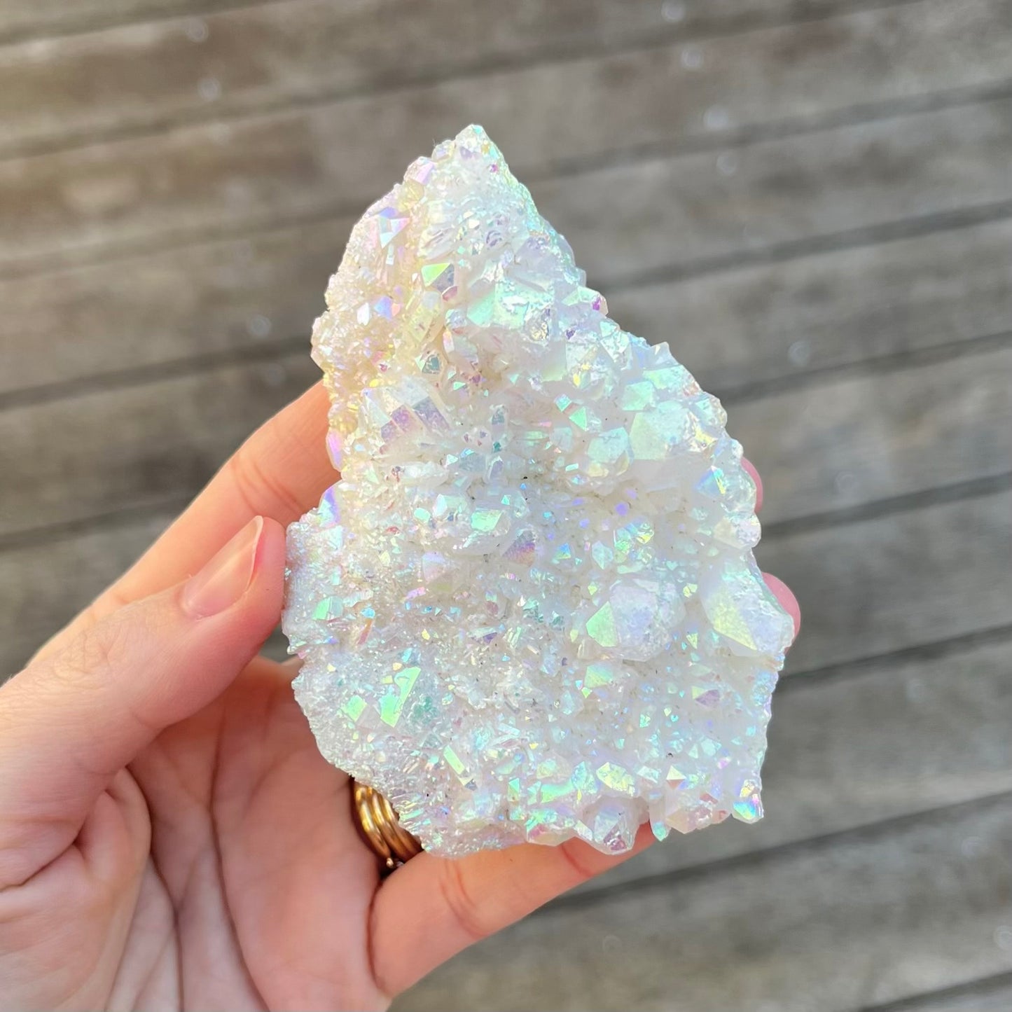 Angel Aura Quartz Medium Cluster Crystal - Joy, High-Vibe