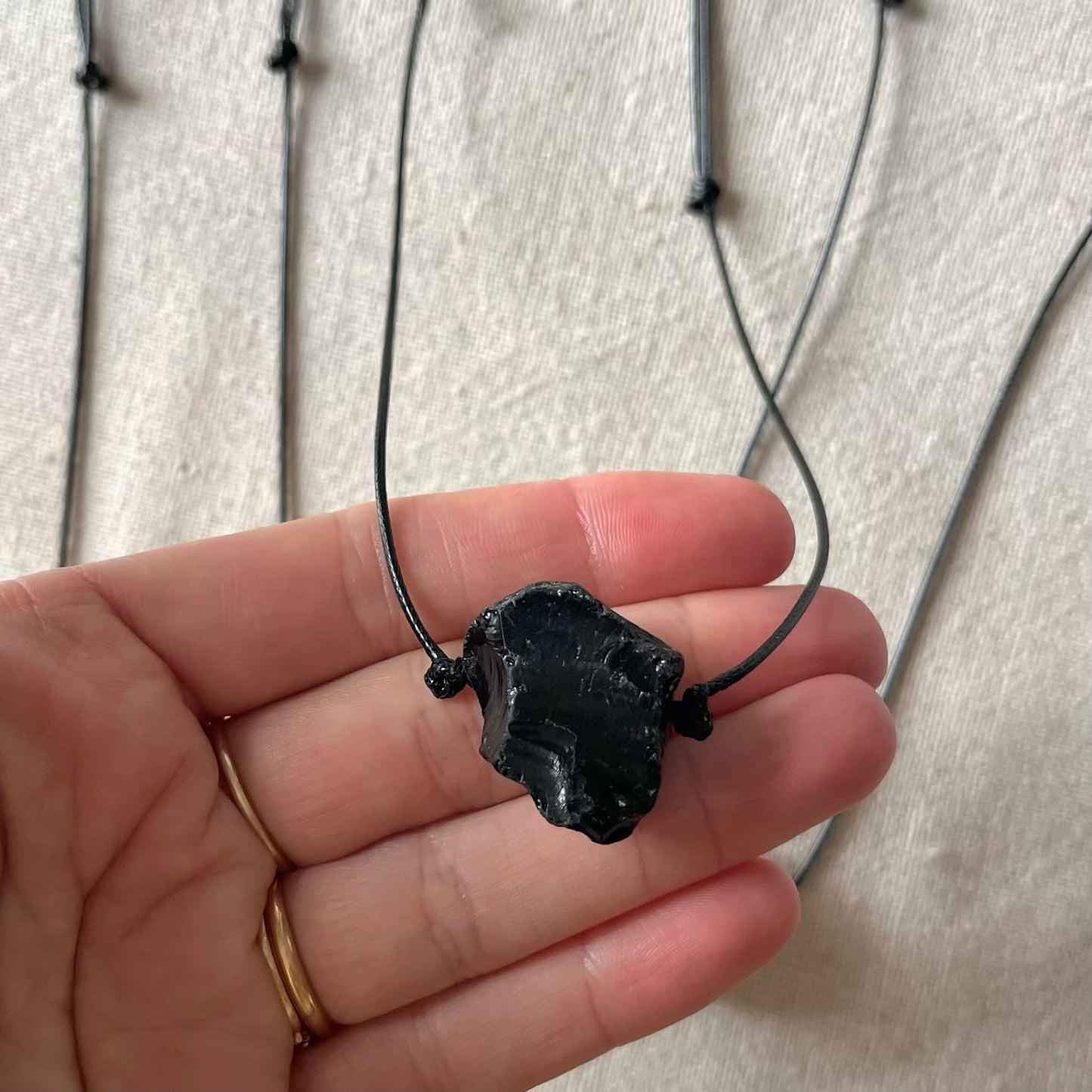 Obsidian Raw Pendant - Protection