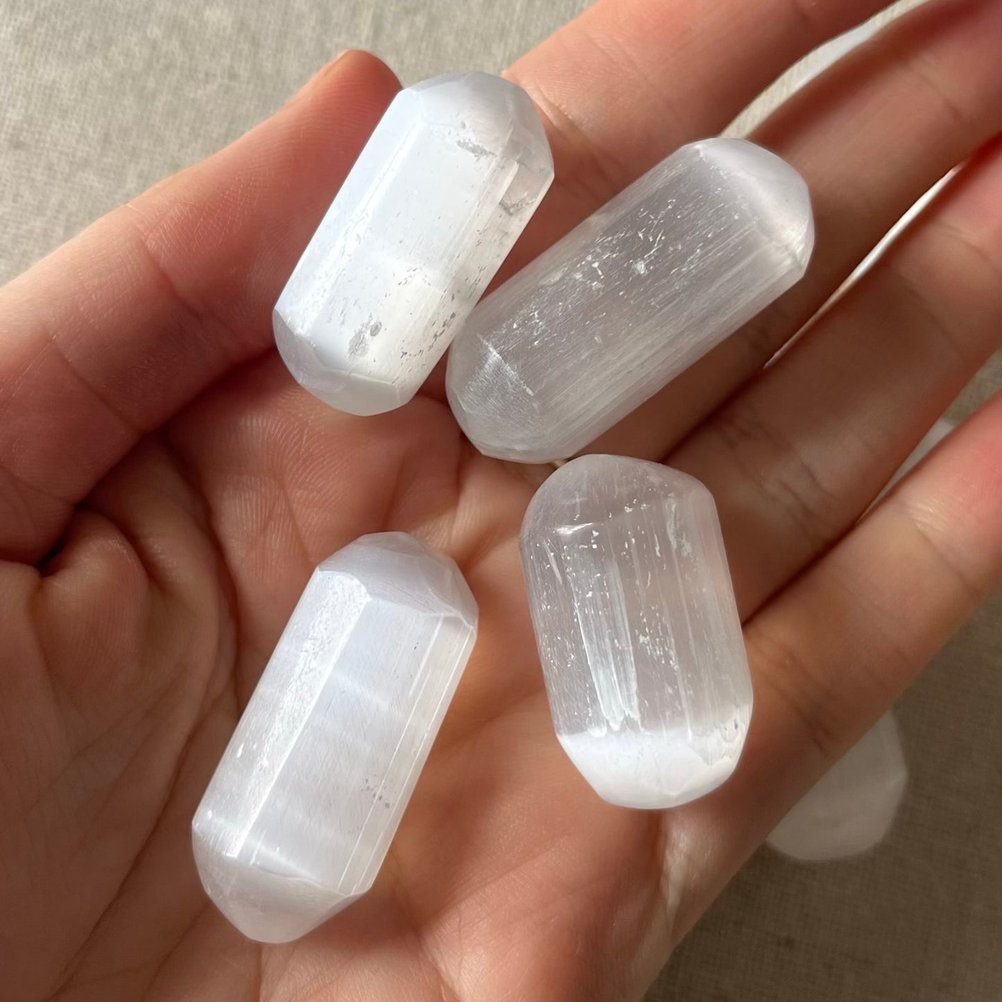 Selenite Tumble Stone - High Vibe, Protection, Spiritual Connection
