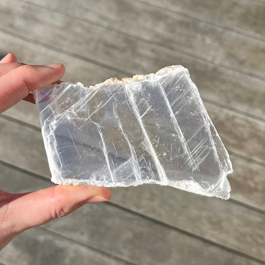 Selenite Small Raw Slab Crystal - High Vibe, Protection, Spiritual Connection