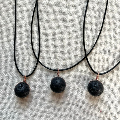 Strength Pendant - Lava Stone