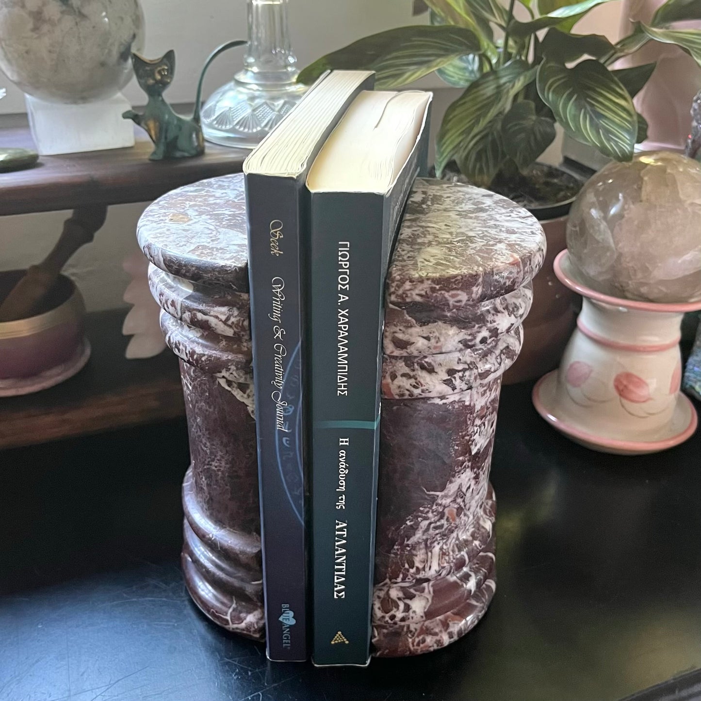 Red Onyx Column Bookends - Determination