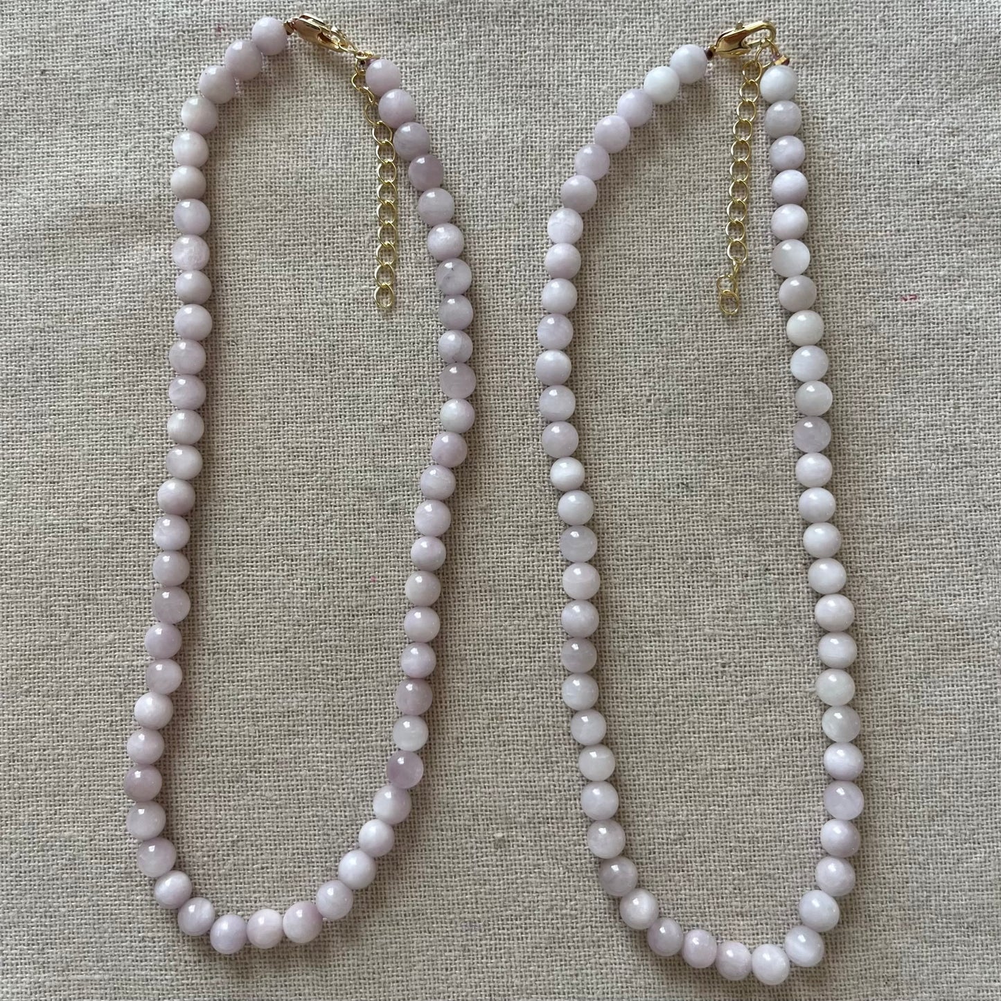 Kunzite 6mm Beaded Necklace - Emotional Healing