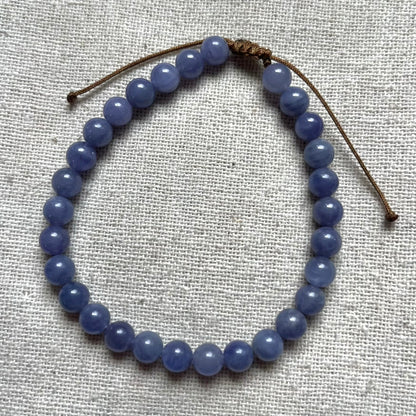 Tanzanite 6mm Cord Bracelet - Higher Conciousness