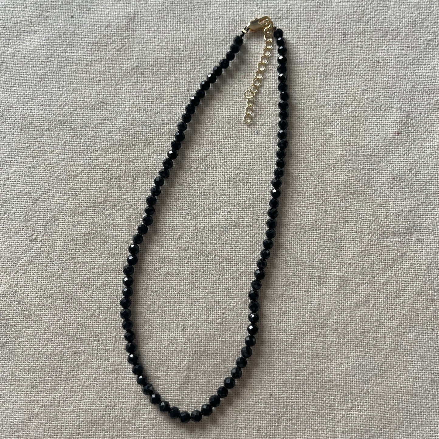 Black Tourmaline 4mm Facet Beaded Necklace - Purification